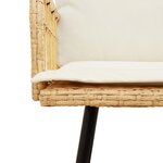 Ensemble de canapé de jardin 2 pièces avec coussins en poly rotin naturel