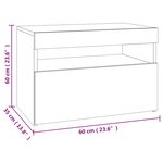 vidaXL Meubles TV avec lumières LED 2 Pièces gris béton 60x35x40 cm