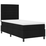vidaXL Lit à ressorts avec matelas et LED noir 100x200 cm en tissu
