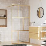 vidaXL Paroi de douche avec verre ESG transparent doré 115x195 cm