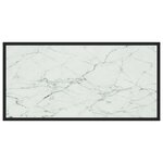 vidaXL Table basse Noir avec verre marbre blanc 100x50x35 cm