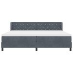 Lit à ressort vidaXL avec matelas Gris foncé 200x200 cm Velours