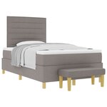 vidaXL Lit à Ressorts avec Matelas & Banc Taupe 120x190 cm Tissu