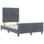 Cadre de lit vidaXL Gris foncé 120x200 cm Velours