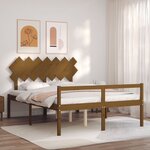 vidaXL Lit pour personne âgée sans matelas marron miel bois massif