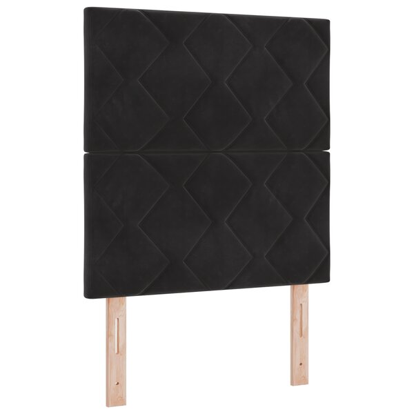 vidaXL Tête de Lit Design Blocs de Diamant Noire 80 cm Velours