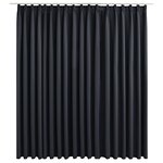 vidaXL Rideau occultant avec crochets Noir 290x245 cm