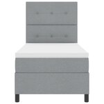 vidaXL Lit boxspring avec matelas & lumière LED gris 100x200 cm en tissu