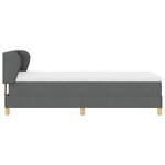 Lit Box Spring vidaXL avec Matelas en Gris Foncé  100x200 cm  Tissu