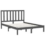 vidaXL Cadre de lit sans matelas gris 150x200 cm bois massif
