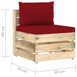 vidaXL Salon de jardin 5 Pièces avec coussins Bois imprégné de vert