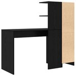 vidaXL Bureau avec rangement en chêne noir en bois d'ingénierie