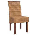 vidaXL Chaises à manger lot de 4 marron rotin naturel