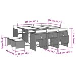 vidaXL Ensemble à manger de jardin 11Pièces avec coussins gris poly rotin