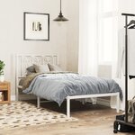 vidaXL Cadre de lit métal sans matelas avec tête de lit blanc 80x200cm