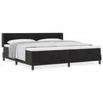 Lit Box Spring vidaXL avec Matelas Noir 200x200 cm Velours