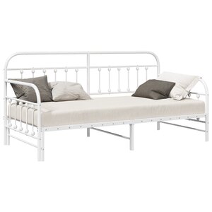 Cadre de Lit Daybed vidaXL avec Lit Gigogne Blanc 100x190 cm en Acier