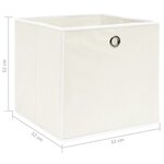 vidaXL Boîtes de rangement 4 Pièces Blanc 32x32x32 cm Tissu