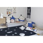 Tapis coton motif espace - noir - 140 x 200