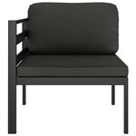 vidaXL Salon de jardin 6 Pièces avec coussins Aluminium Anthracite