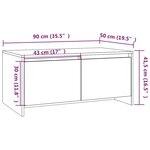 vidaXL Table basse blanc 90x50x41 5 cm bois d'ingénierie