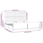 vidaXL Cadre de lit avec tête de lit Taupe 160x200 cm Tissu
