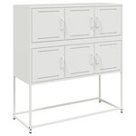 vidaXL Buffet blanc 100 5x39x107 cm acier laminé à froid