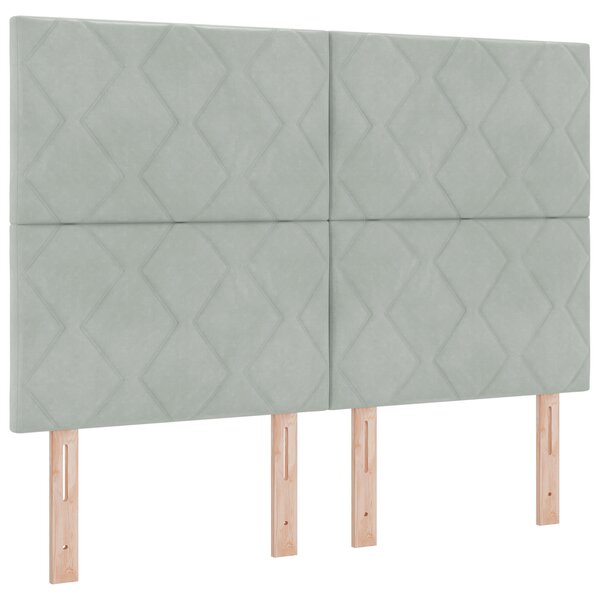 vidaXL Tête de lit Design géométrique Gris clair 140 cm Velours