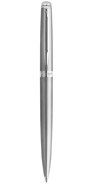 Waterman hemisphere essentiel stylo bille  acier mat  recharge bleue pointe moyenne  coffret cadeau