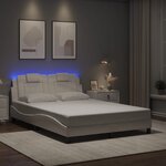 vidaXL Cadre de lit avec LED sans matelas blanc 140x190 cm