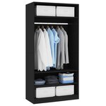 vidaXL Garde-robe Noir 100 x 50 x 200 cm Bois d'ingénierie