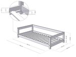 Lit simple sommier gris 120 x 190 cm