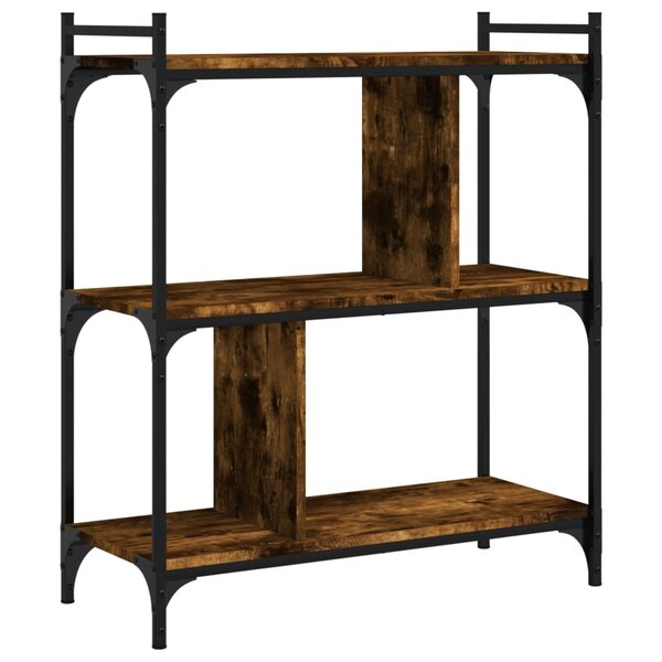 vidaXL Bibliothèque 3 niveaux chêne fumé 76x32x88 cm bois d'ingénierie