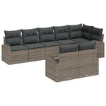 vidaXL Ensemble de canapé de jardin 8 pièces avec coussins gris en poly rotin