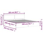 vidaXL Cadre de lit sans matelas noir 200x200 cm