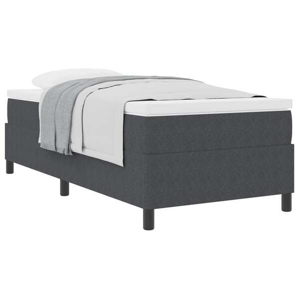 vidaXL Lit avec sommier avec matelas gris foncé 90x200 cm tissu en velours côtelé