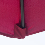 Parasol en métal rond polyester 180g/m² manivelle inclinable Ø 3 x 2 45 m bordeaux