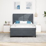 Lit Box Spring avec Matelas VidaXL Gris Foncé 140x200 cm Velours