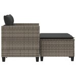 vidaXL Canapé de jardin 2 places avec tabourets gris résine tressée