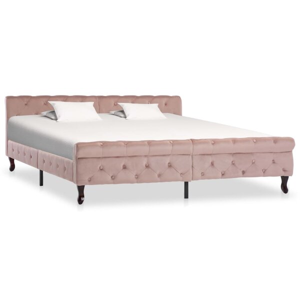 vidaXL Cadre de lit sans matelas Rose Velours 180x200 cm