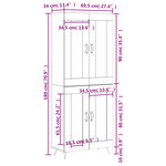 vidaXL Buffet haut Gris béton 69 5x34x180 cm Bois d'ingénierie