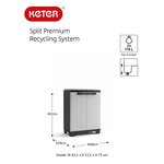 Keter Armoire de recyclage Split Premium gris et noir 92 cm