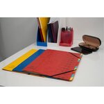 Trieur Agrafé Avec Élastiques 12 Compartiments - Rouge - X 8 - Exacompta