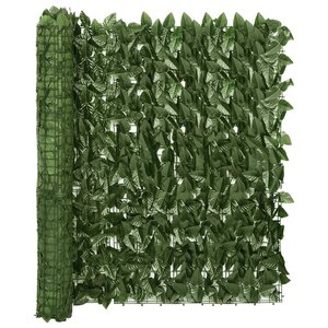 vidaXL Écran de balcon avec feuilles vert foncé 400x100 cm