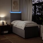 vidaXL Sommier à lattes de lit avec matelas Taupe 90x190 cm Tissu
