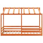 vidaXL Lit pour enfants et toit cire marron 90x200 cm bois massif pin