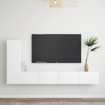 vidaXL Ensemble de meubles TV 3 Pièces Blanc Bois d'ingénierie