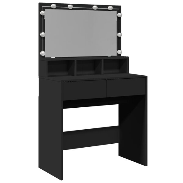 vidaXL Coiffeuse avec LED noir 80x41x134 5 cm