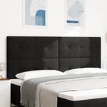 Cabeçalho vidaXL com botões acolchoados noir 200 cm en velours