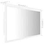 vidaXL Miroir à LED de salle de bain Blanc 90x8 5x37 cm Acrylique